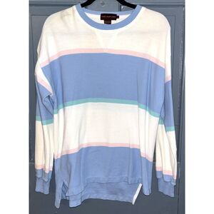 VTG Mens Chaps Ralph Lauren Striped Crew Neck Shirt Cotton 90s Y2K Preppy Large